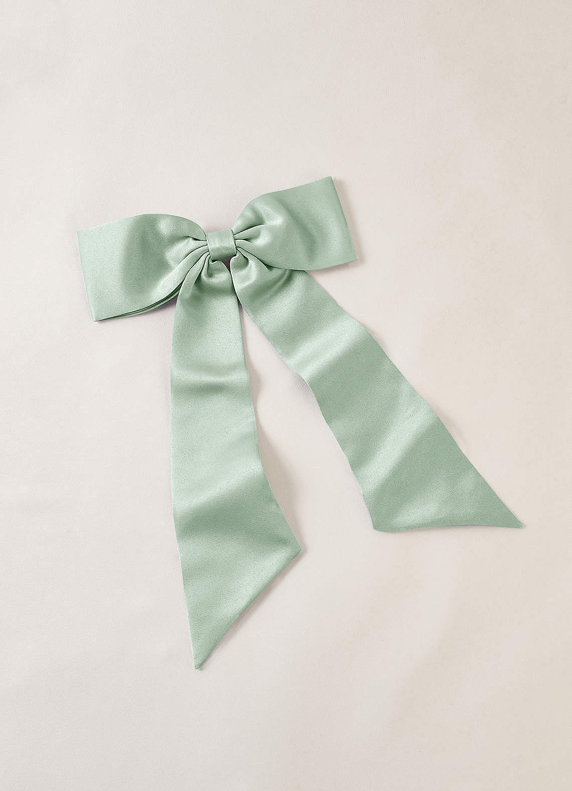 front Juego de pinzas para el cabello con lazo de satén elástico de color a juego