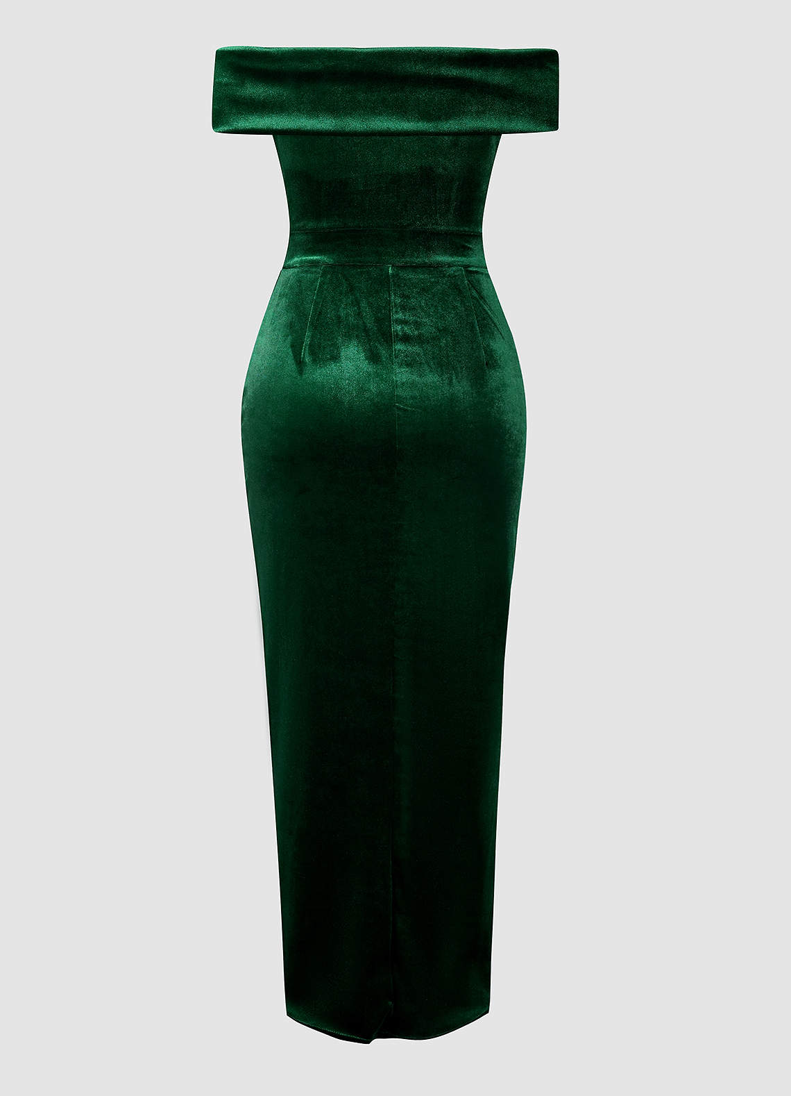 Osprey Dark Emerald Velvet Off-The-Shoulder Tulip Dress image1