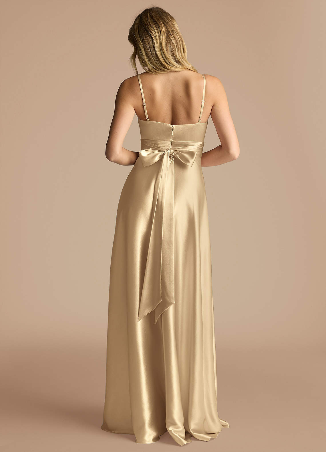 Azazie A-Line Sweetheart Floor-Length Metallic Satin Bridesmaid Dresses - Champagne Azazie A-Line Sweetheart Floor-Length Metallic Satin Bridesmaid Dresses - Champagne