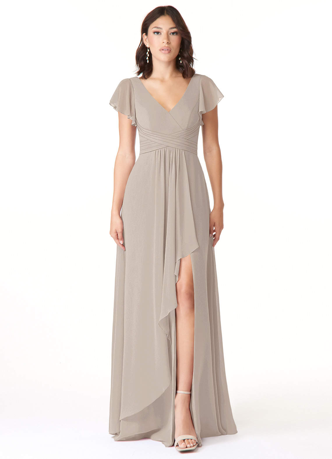 Azazie Omari Bridesmaid Dresses Frost A-Line Chiffon Dress image1