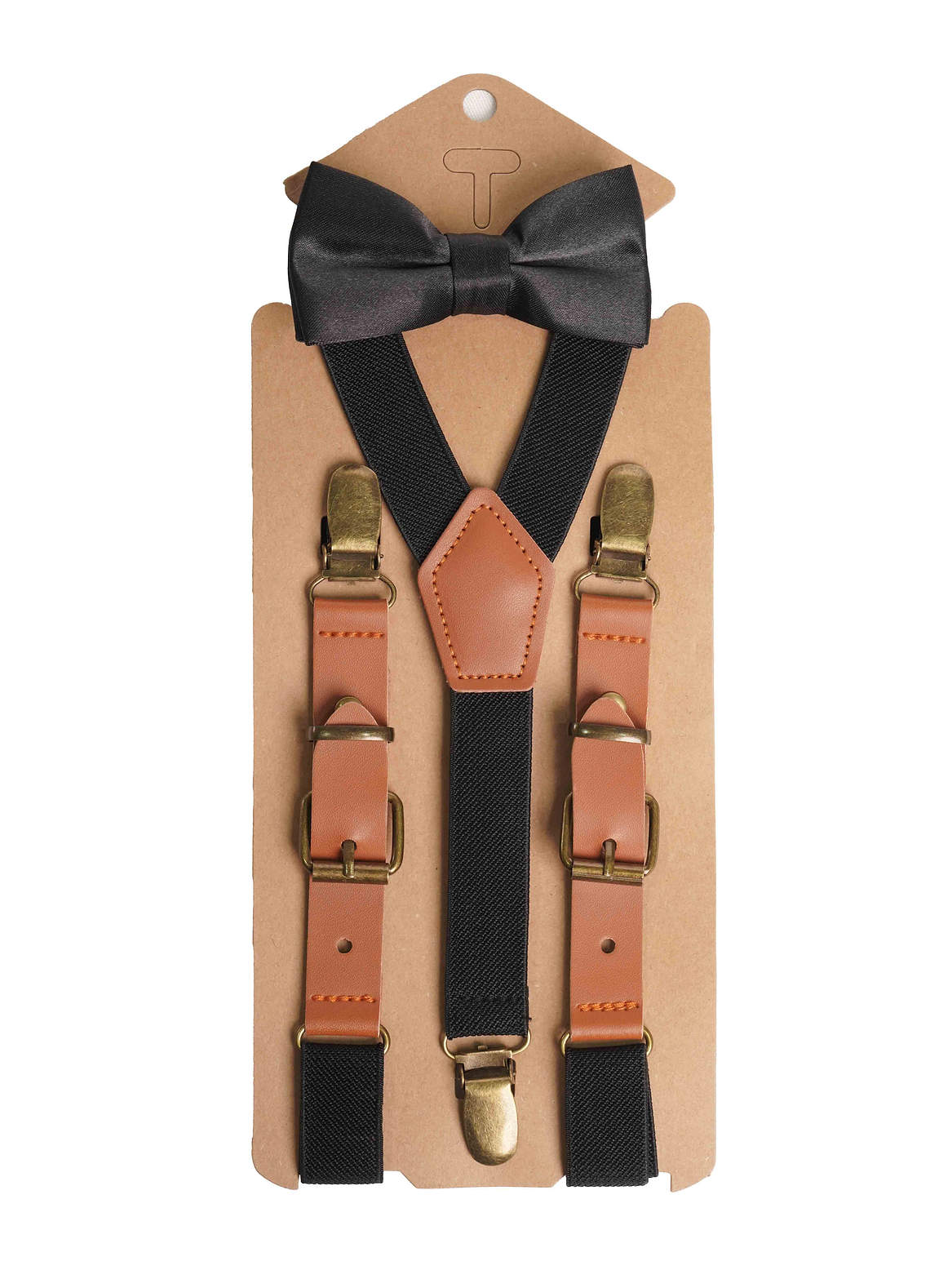 Boys' Satin Bow Tie and Suspender Two-Piece Set | Azazie CA
