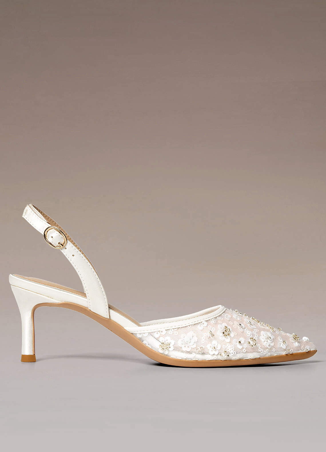 front Hand-Beaded 3D Flowers Bridal Shoes