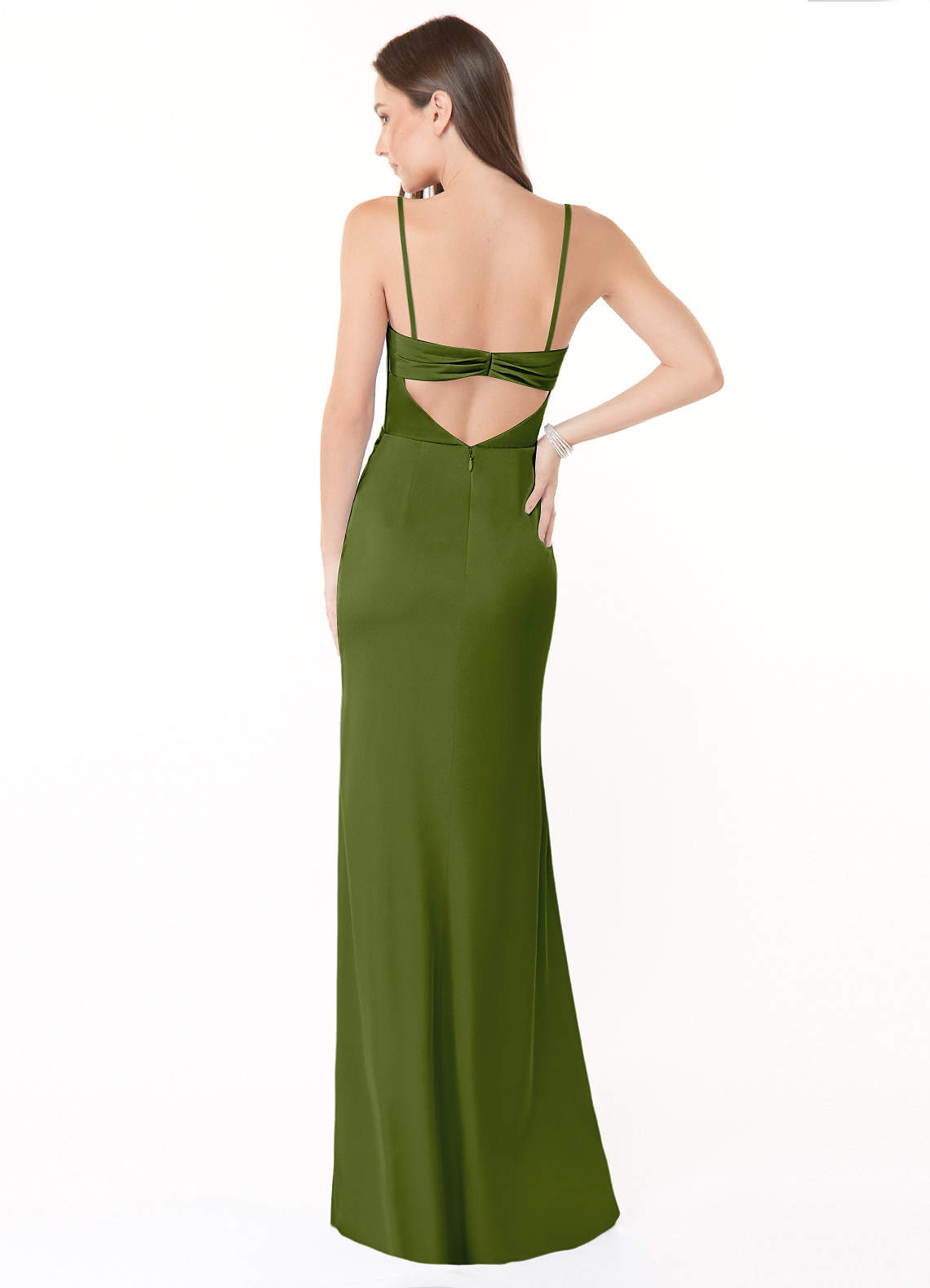Azazie Leonis Bridesmaid Dresses Juniper Mermaid Pleated Stretch Satin Convertible Dress image3