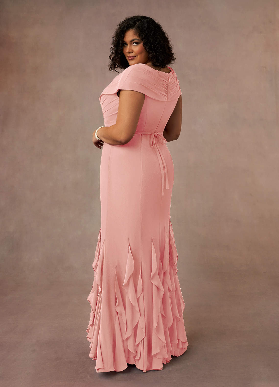 Azazie Bailora Mother of the Bride Dresses Rosette Mermaid Ruched Chiffon Dress image8