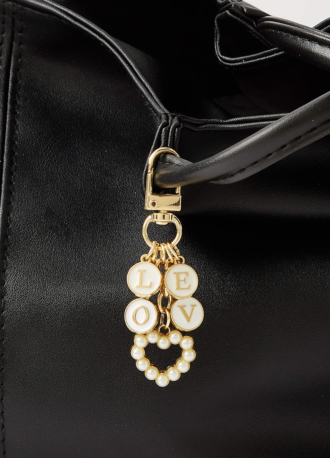 front Personalized Charm Letter Keychain
