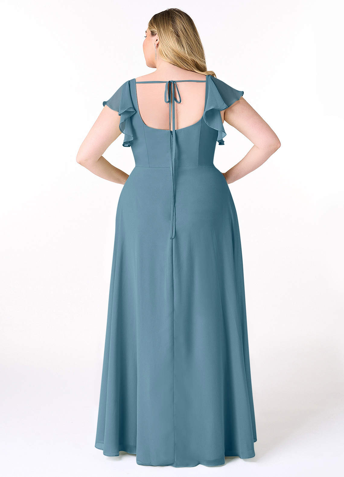 Azazie Bondi Bridesmaid Dresses Bermuda A-Line Ruffled Chiffon Dress image7