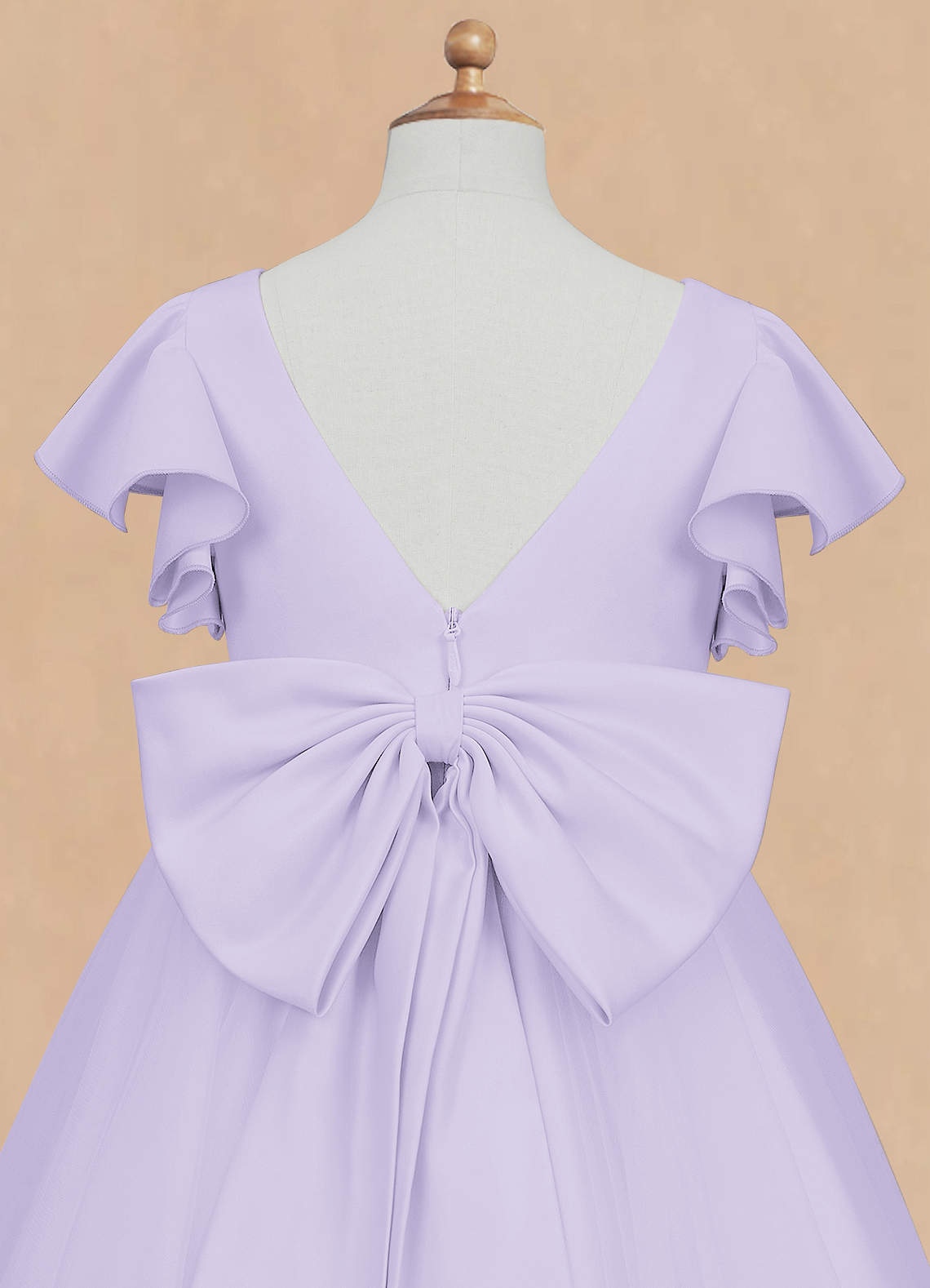 Azazie Kaeya Flower Girl Dresses Lilac A-Line Bow Tulle Dress image7