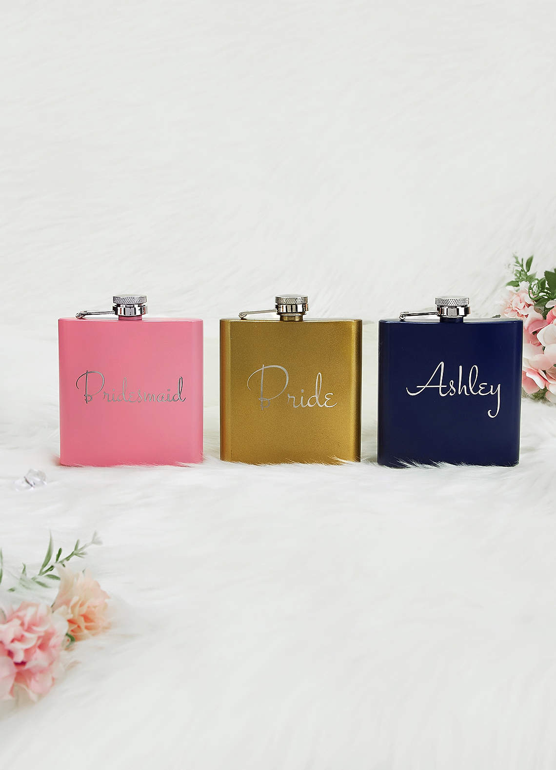 front Personalized Flasks For Bridesmaid Gifts