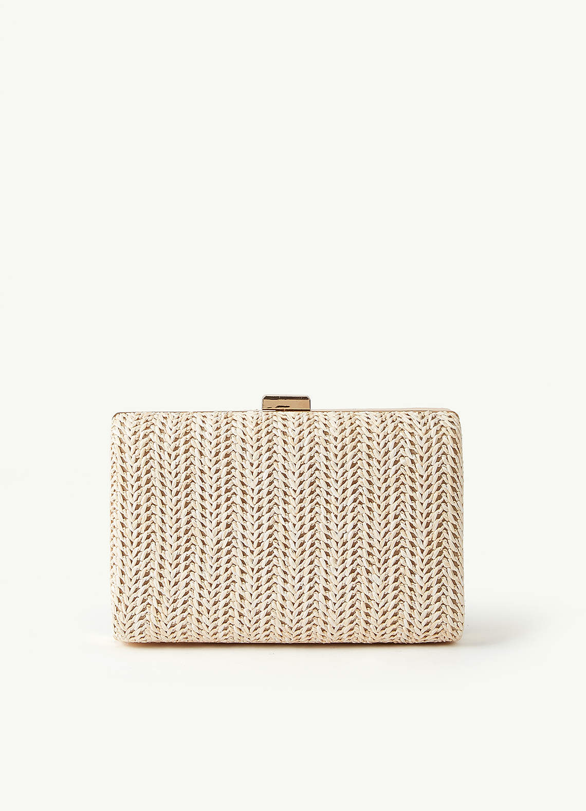 front Woven Wicker Clutch Bag