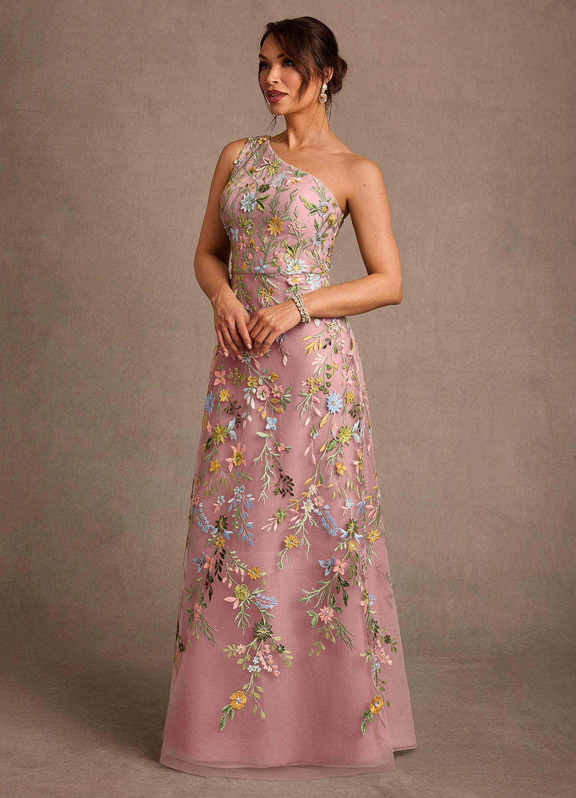 Azazie Bertie Mother of the Bride Dresses Dusty Rose A-Line Lace Dress image2