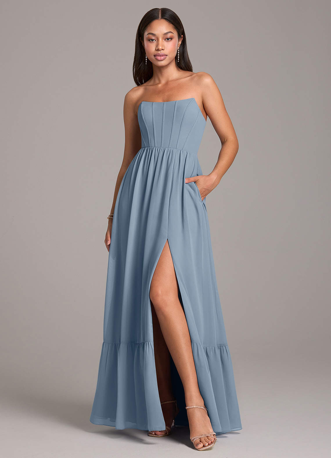 Vestido Azul Pálido Largo Kailee image1