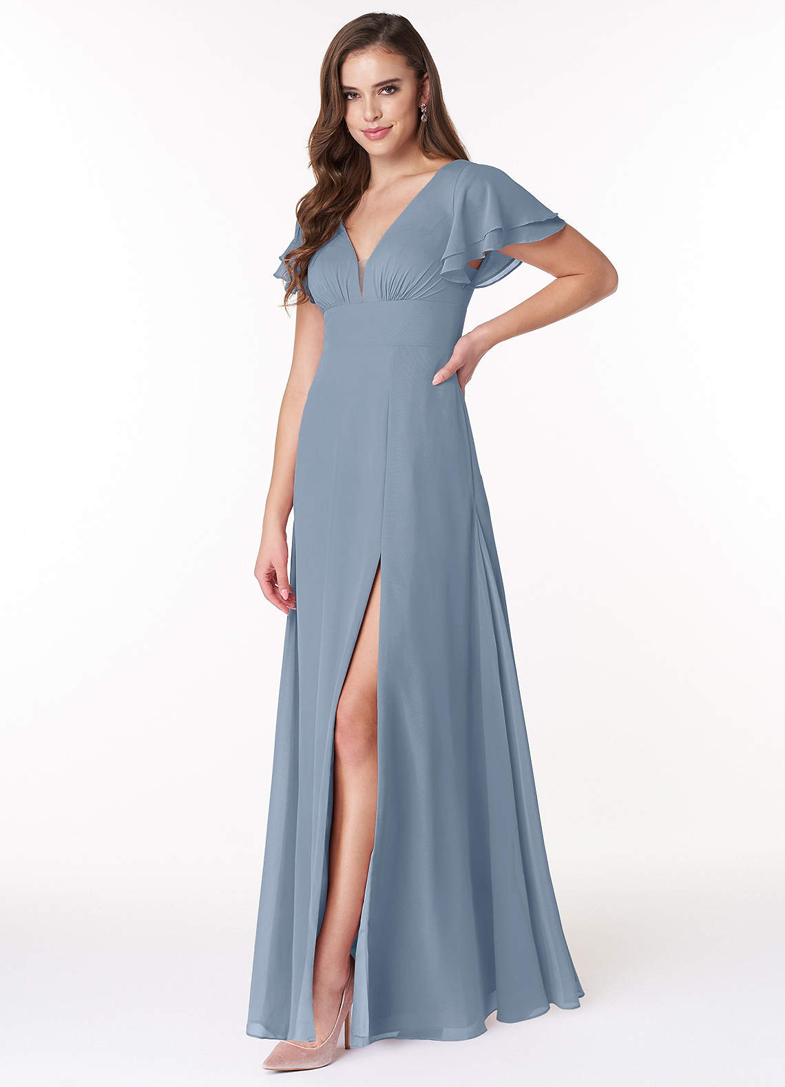 Azazie Ashika Dusty Blue Bridesmaid Dresses Azazie
