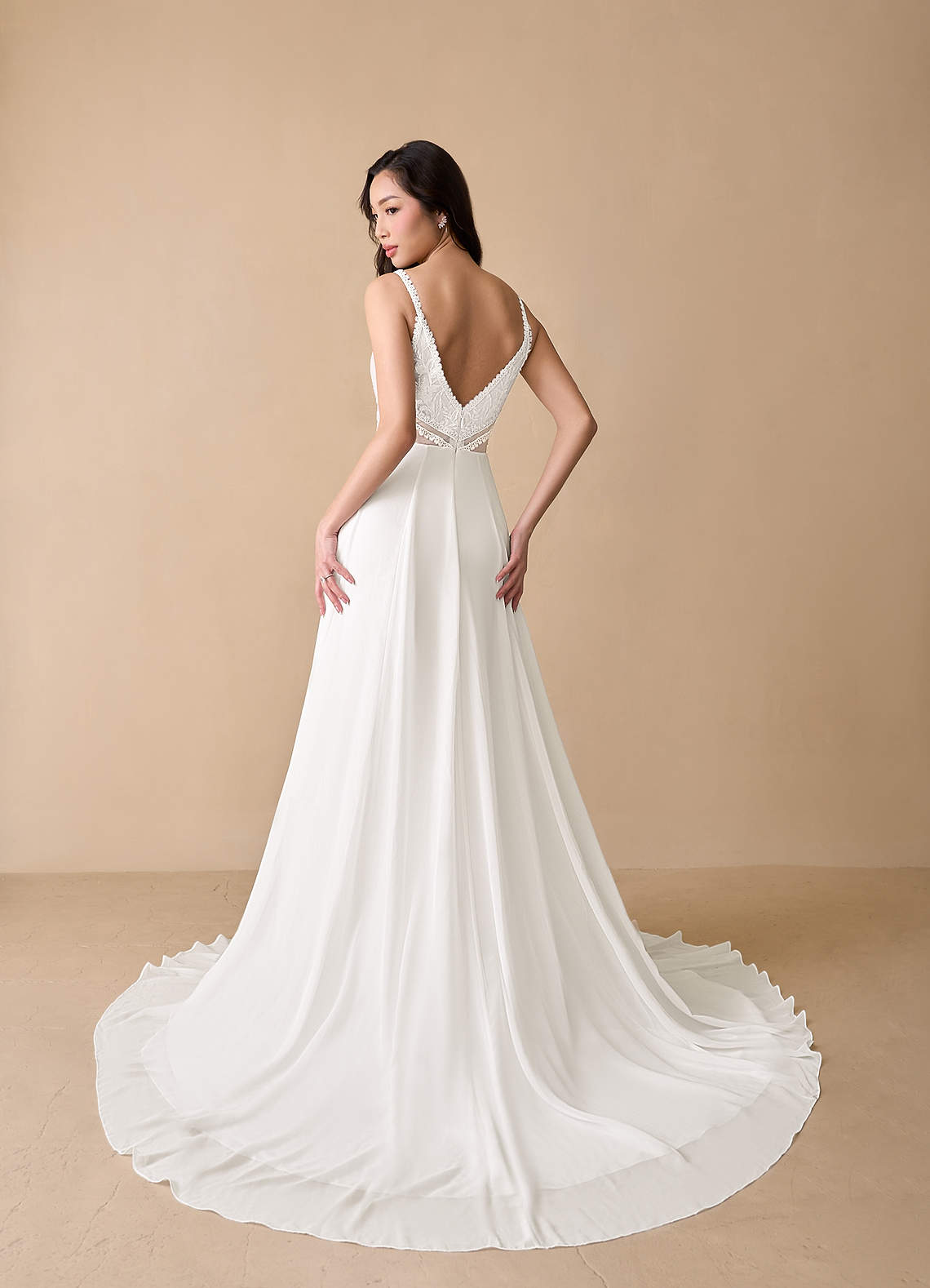 Azazie Moonshine Wedding Dresses A-Line Sequins Chiffon Chapel Train Dress image1