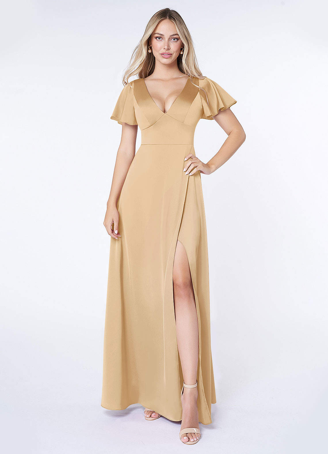 azazie lani stretch satin dress Azazie Lani