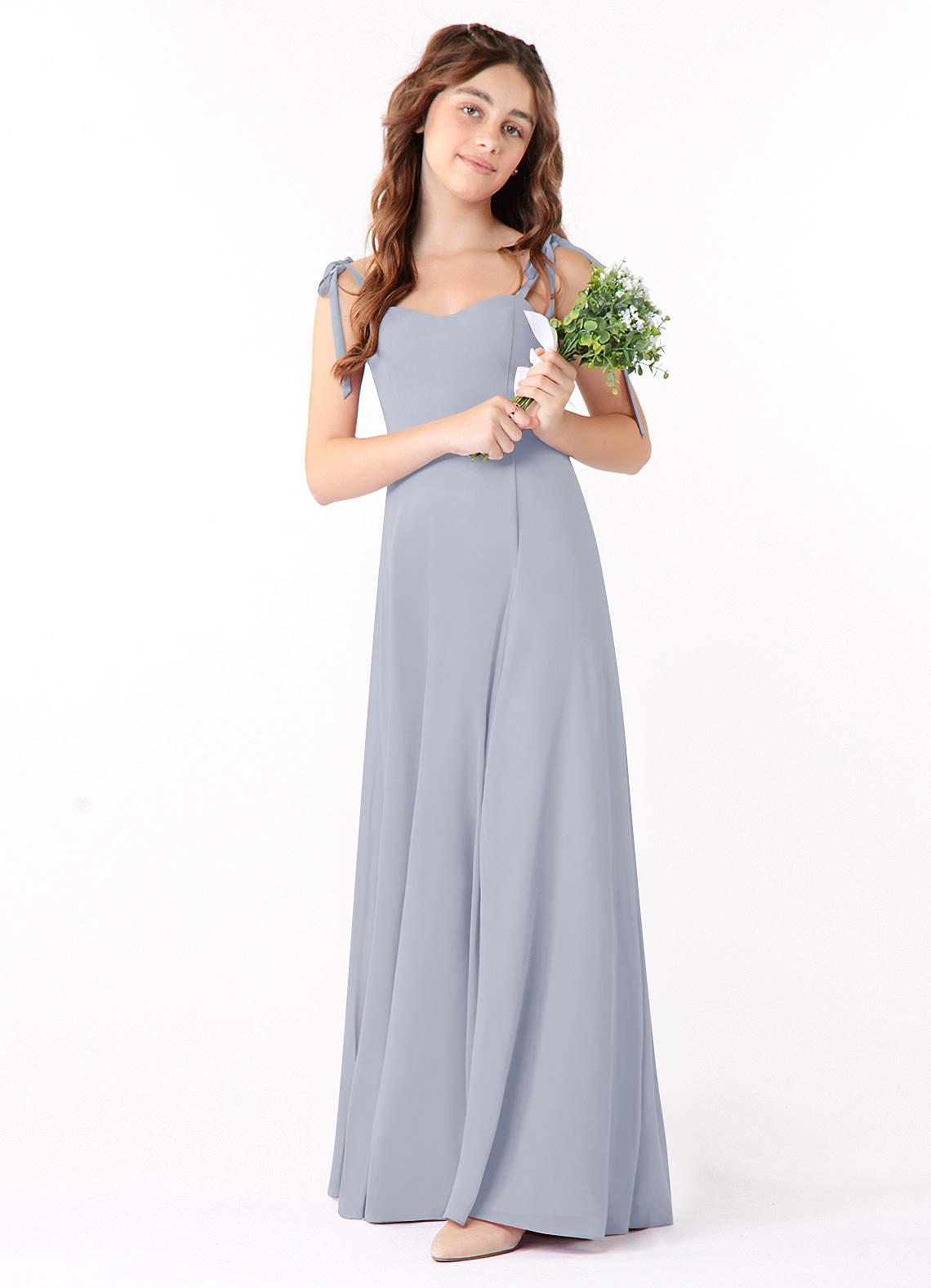 Azazie Rosey Junior Dusty Lavender A-Line Sweetheart Neckline Chiffon Dress image1