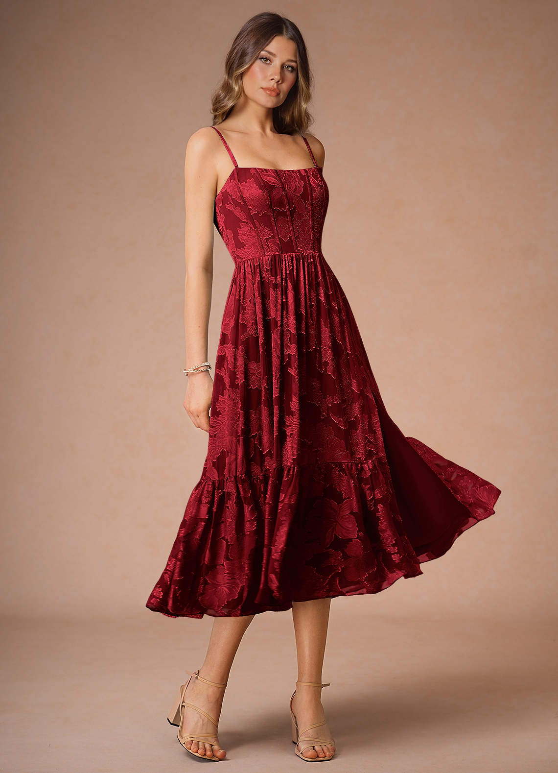 Eole Ruby Red Midi Dress image1