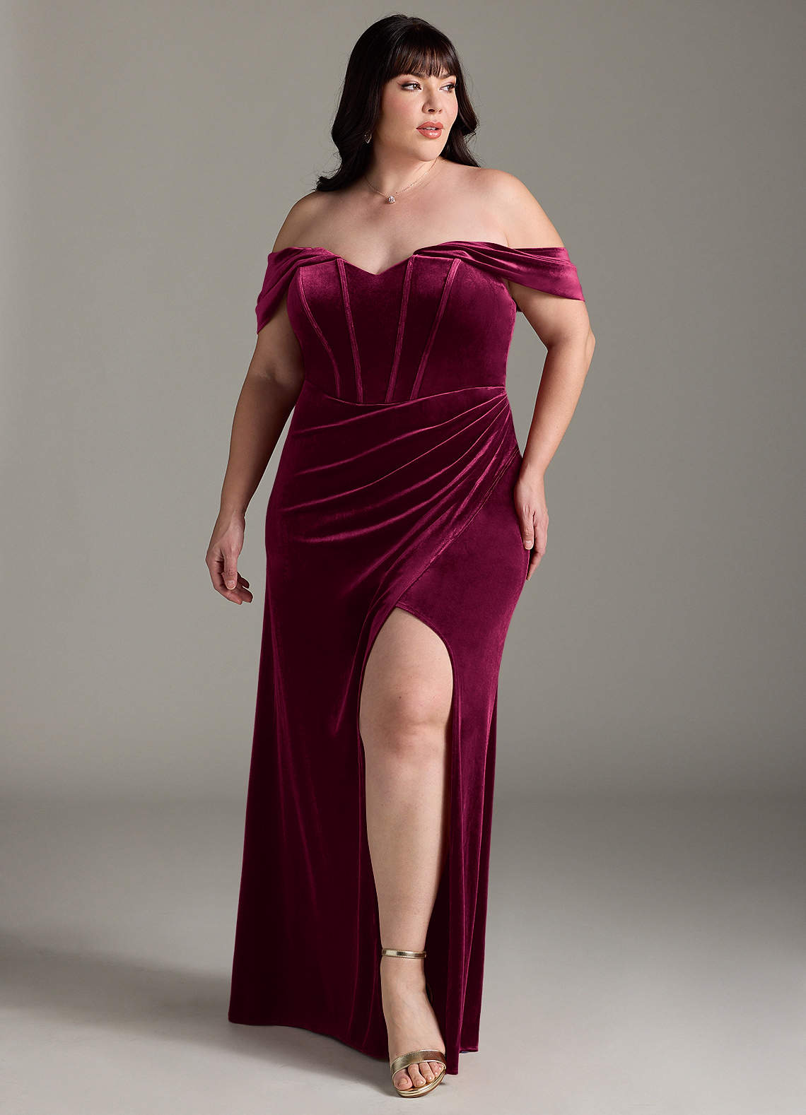 High Neck Velvet Dress-Cabernet | Boden USA