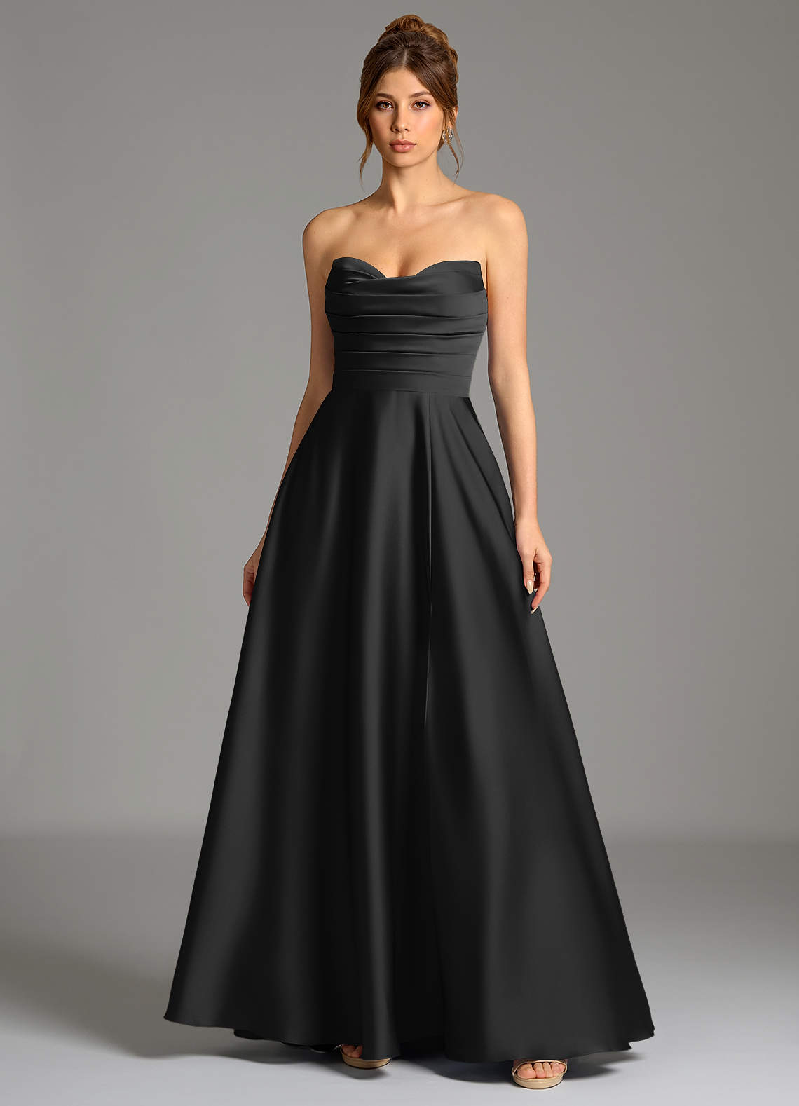 black corset bridesmaid dresses Azazie Ayla Your dearest supporting friends nore21 ASOS DESIGN asymmetric ruffle Color:Picture Color-Champagne