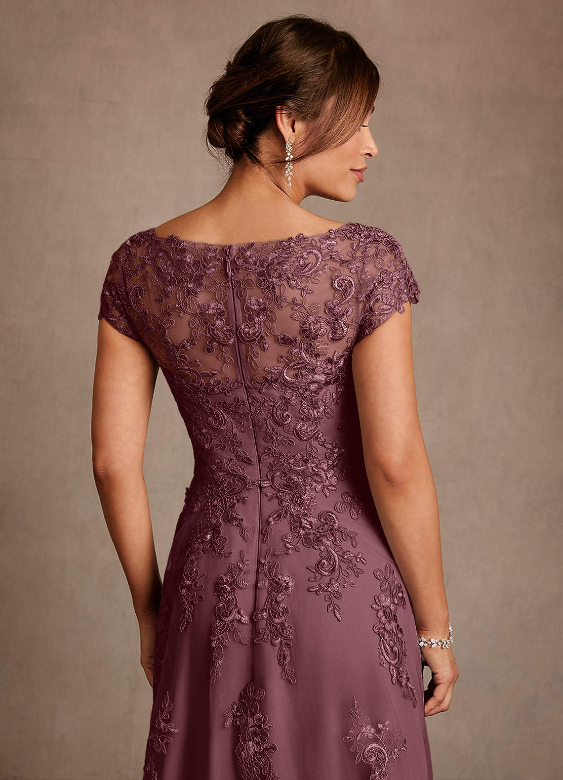 Azazie Jolanda Kleider für die Brautmutter A-Linie Spitze Kleid Sangria image5