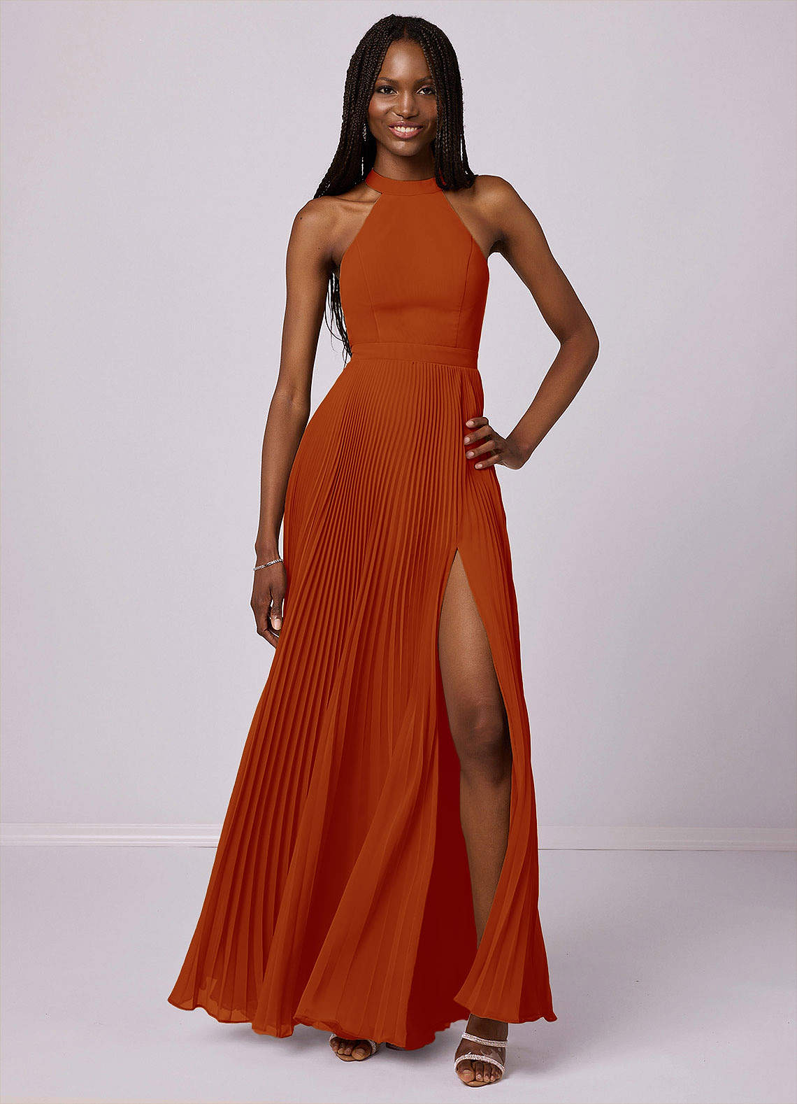Barbie ♥ Azazie Bridesmaid Dresses Paprika A-Line Pleated Chiffon Dress image1