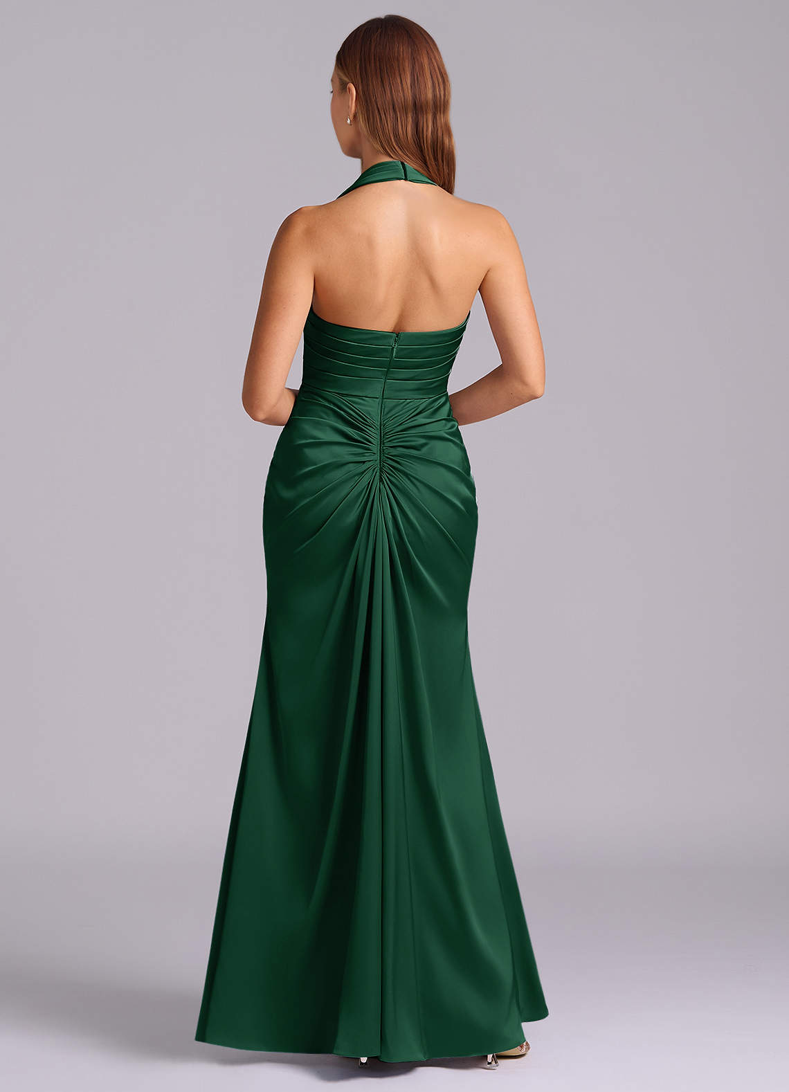 Azazie Destiny Dark Green Stretch Satin Bridesmaid Dresses | Azazie