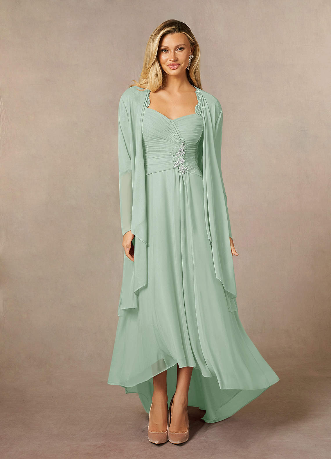 Azazie Anne Mother of the Bride Dresses Agave Sheath Sweetheart Sequins Lace Dress image1