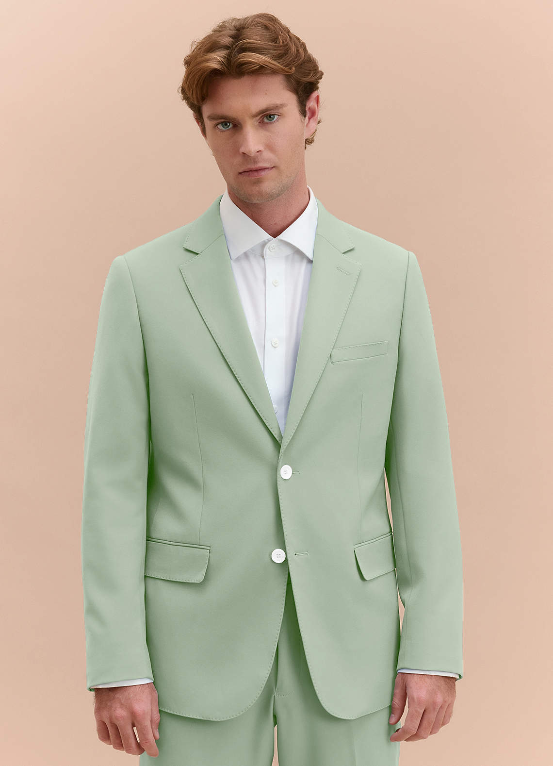 front James Dusty Sage Structured Stretch Suit Jacket