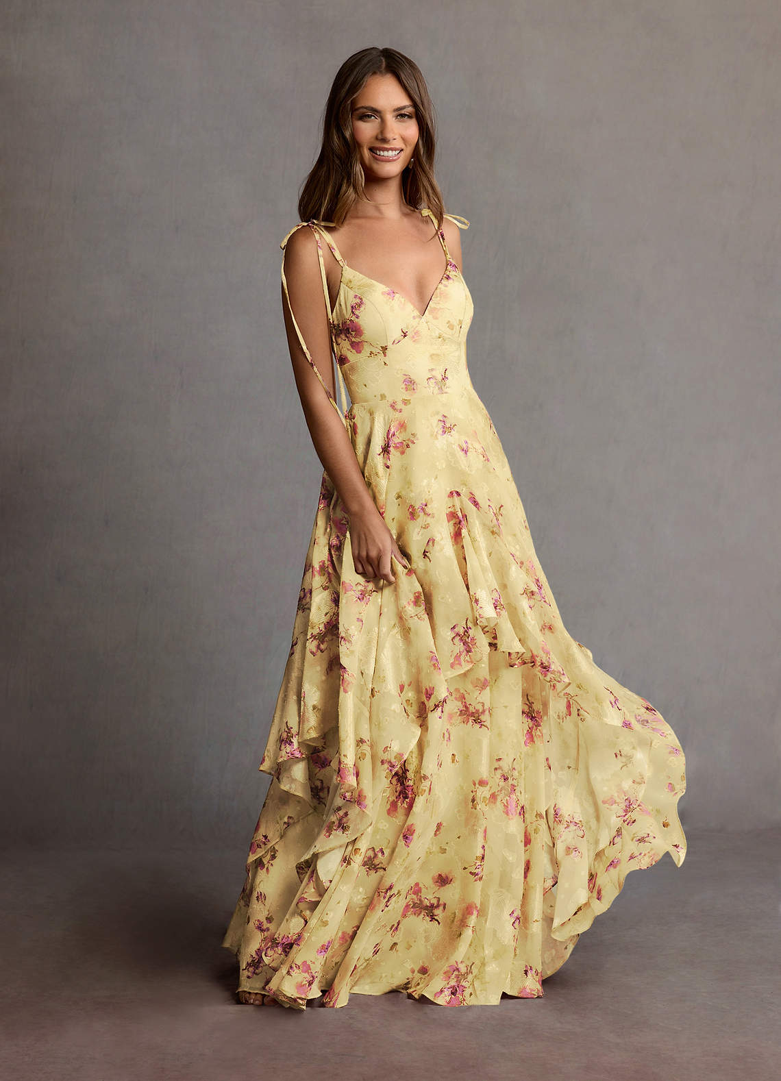 light yellow floral bridesmaid dresses Harmony Maxi Dress Size:16.5R Handcrafted Buy Banana Republic Navy Women's clothing spun chiffon
