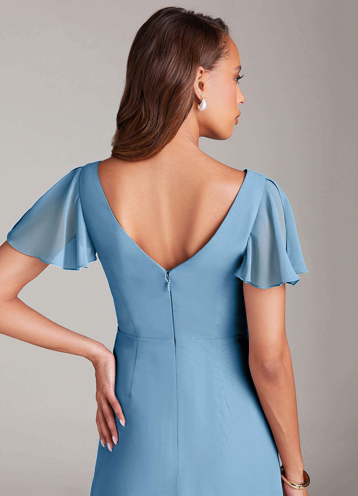 steel blue short bridesmaid dresses Roma Dress in Tan XS