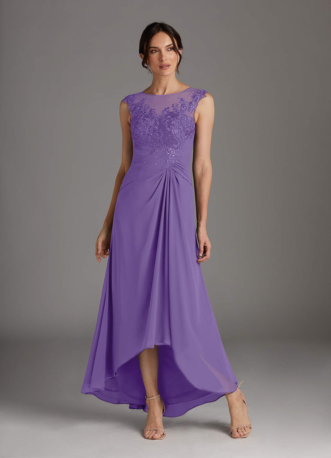 Azazie Endora Mother of the Bride Dresses Tahiti A-Line Scoop Lace Chiffon Dress image1