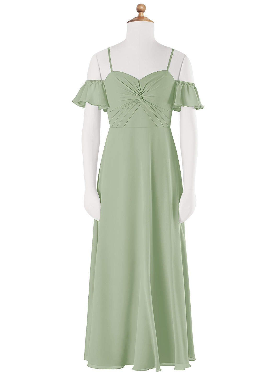 sage bridesmaid dress plus size Cicinia Dusty Sage Bridesmaid Dresses Chiffon Spaghetti Straps Sleevel main image 0