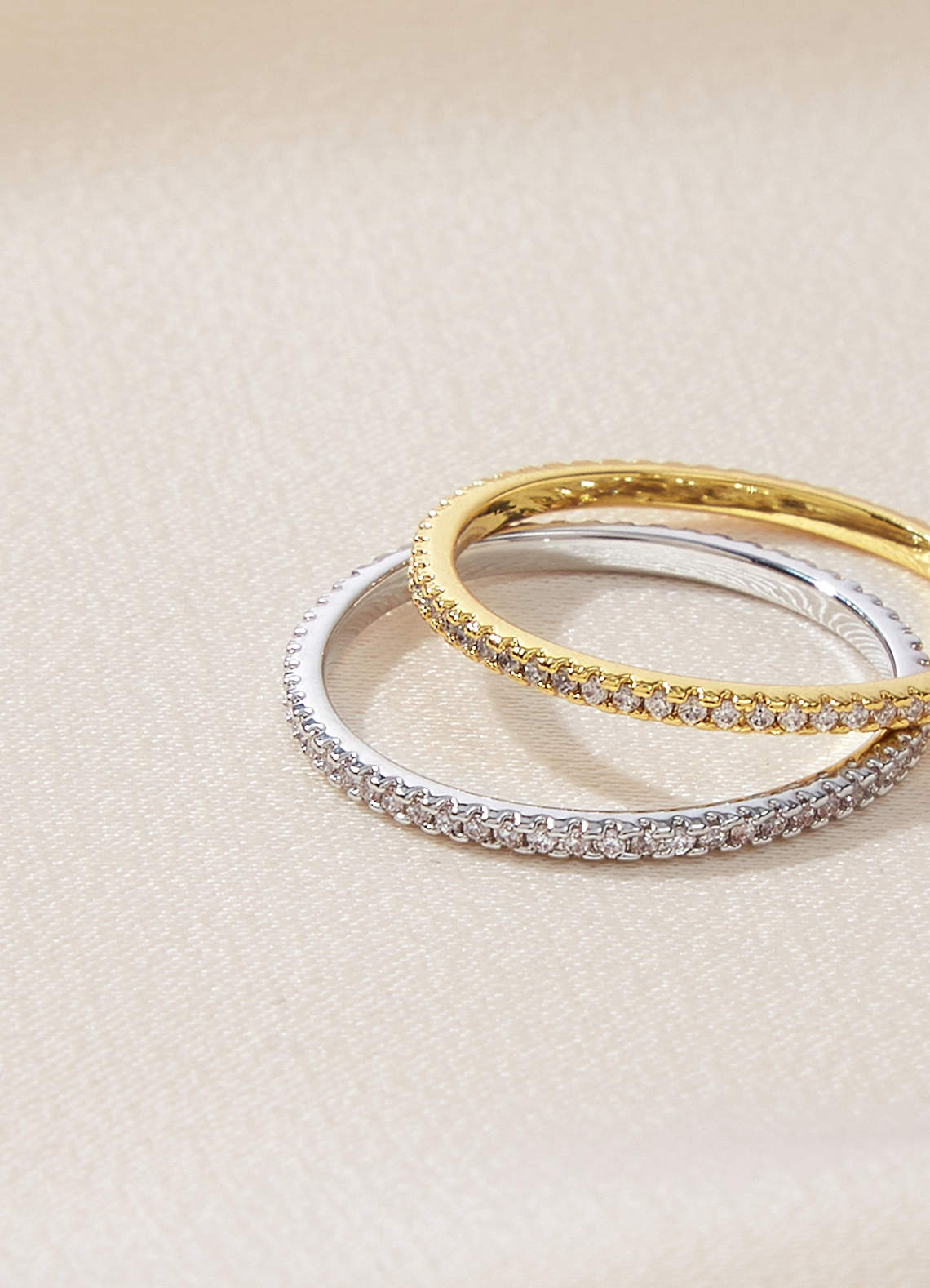 front Rhinestone Eternity Band