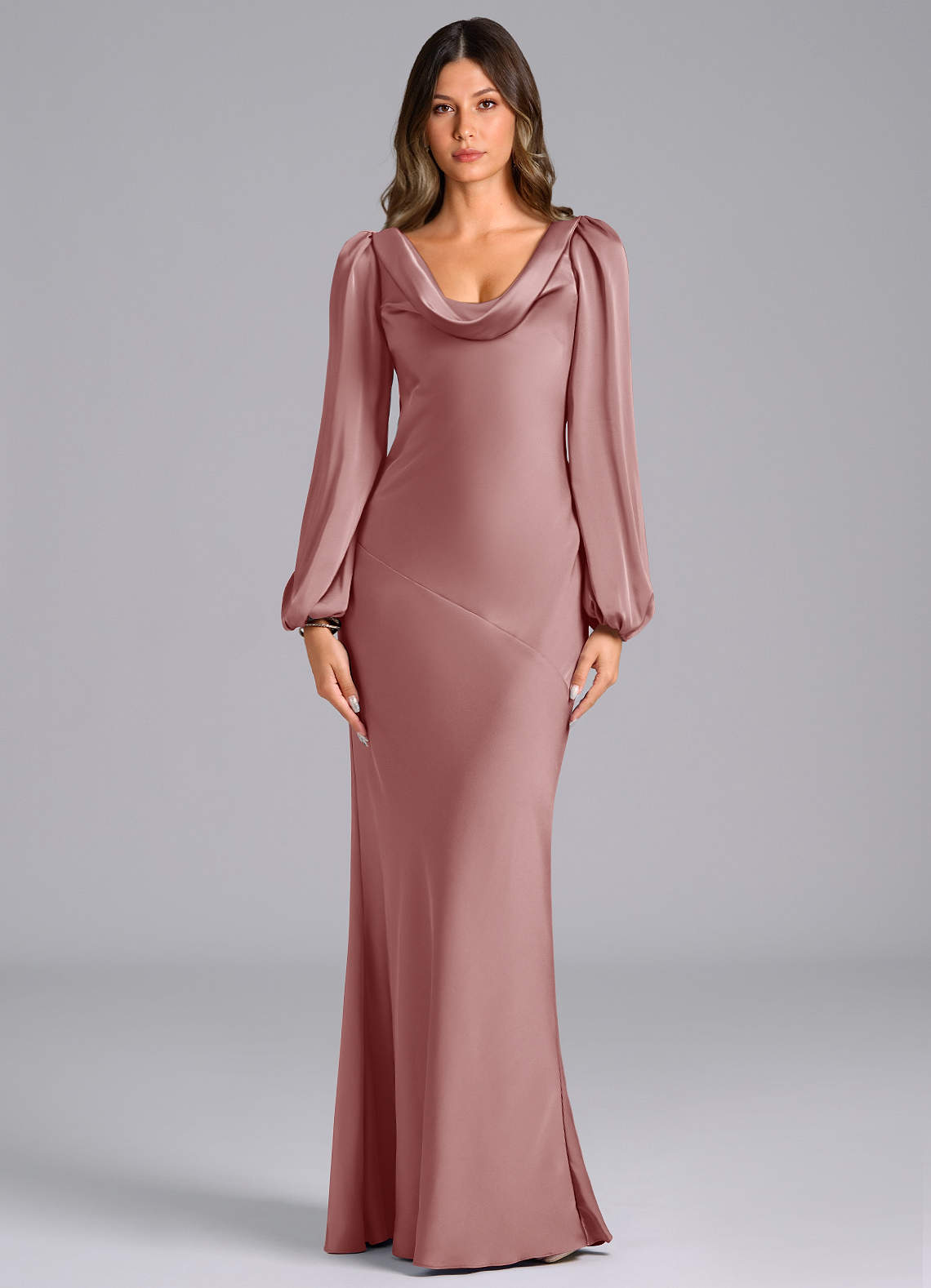 Azazie Dusty Rose Mermaid Bridesmaid Dresses Azazie Melani Ready To Ship Dusty  Rose Stretch Satin Bridesmaid
