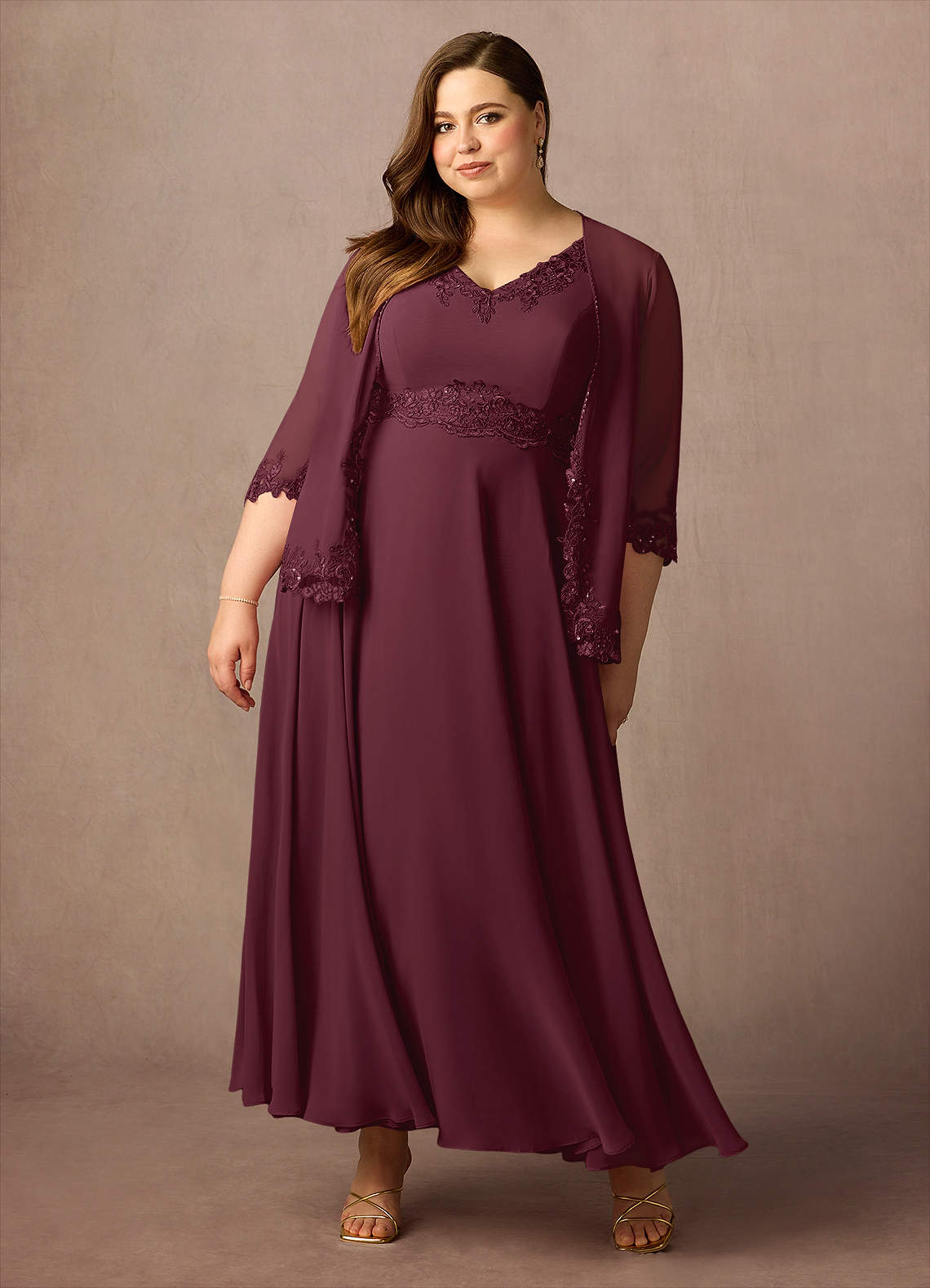 Azazie Devana Mother of the Bride Dresses Cabernet A-Line Sequins Chiffon Dress image11