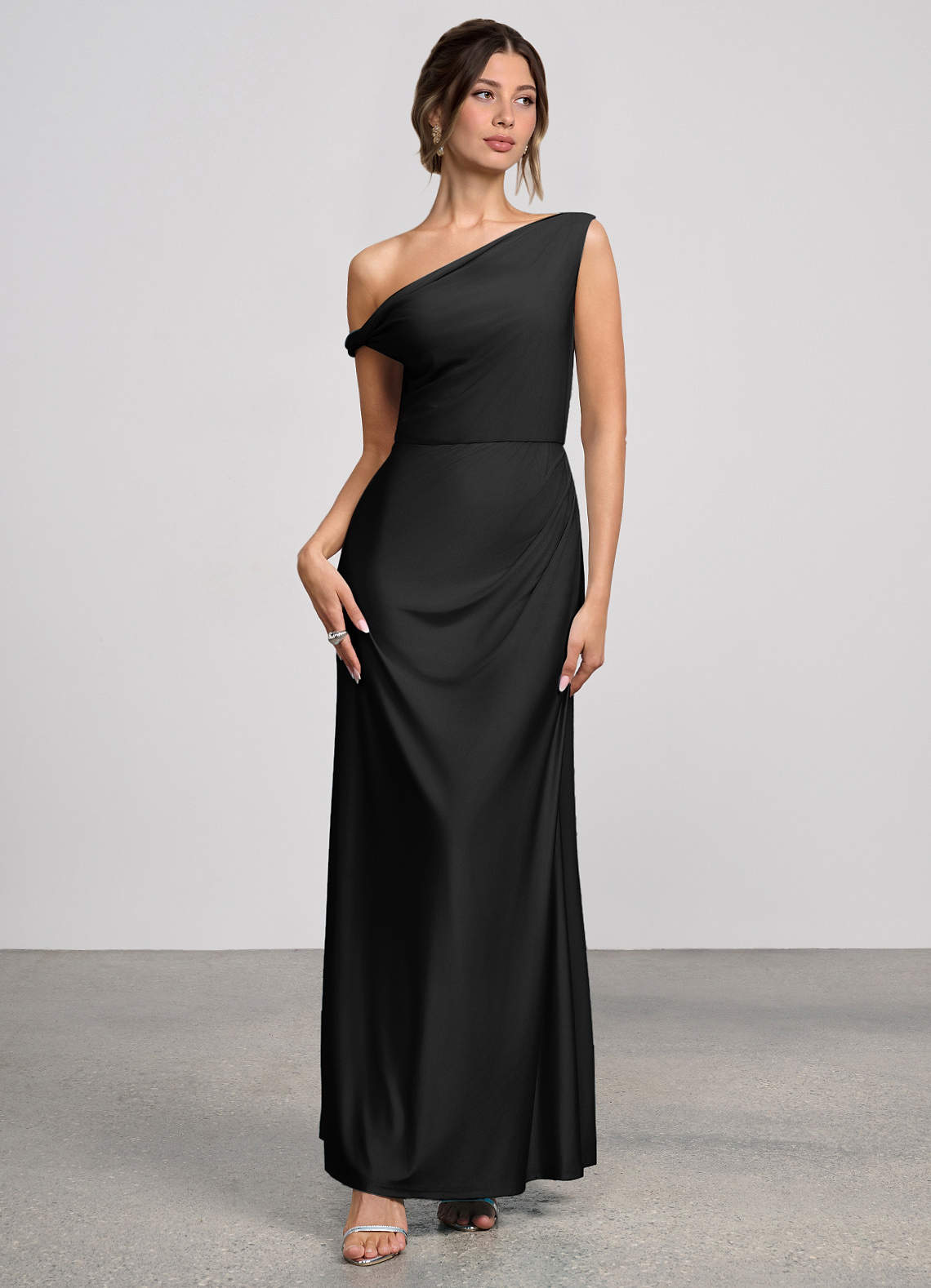 Elowen Black Stretch Knit Maxi Dress image3