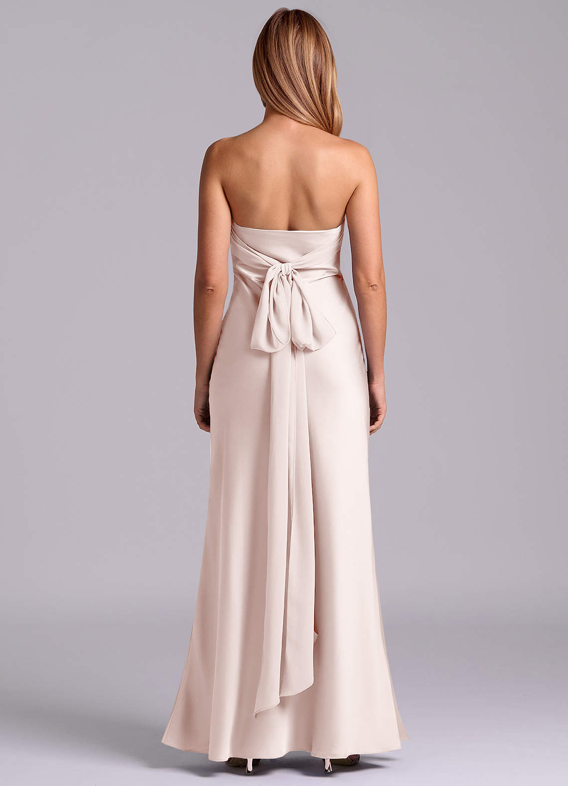 Azazie Ailanie Brudtärnklänningar Klä av Tubklänning i Stretch Satin Axelbandslös Rodnande Rosa image6