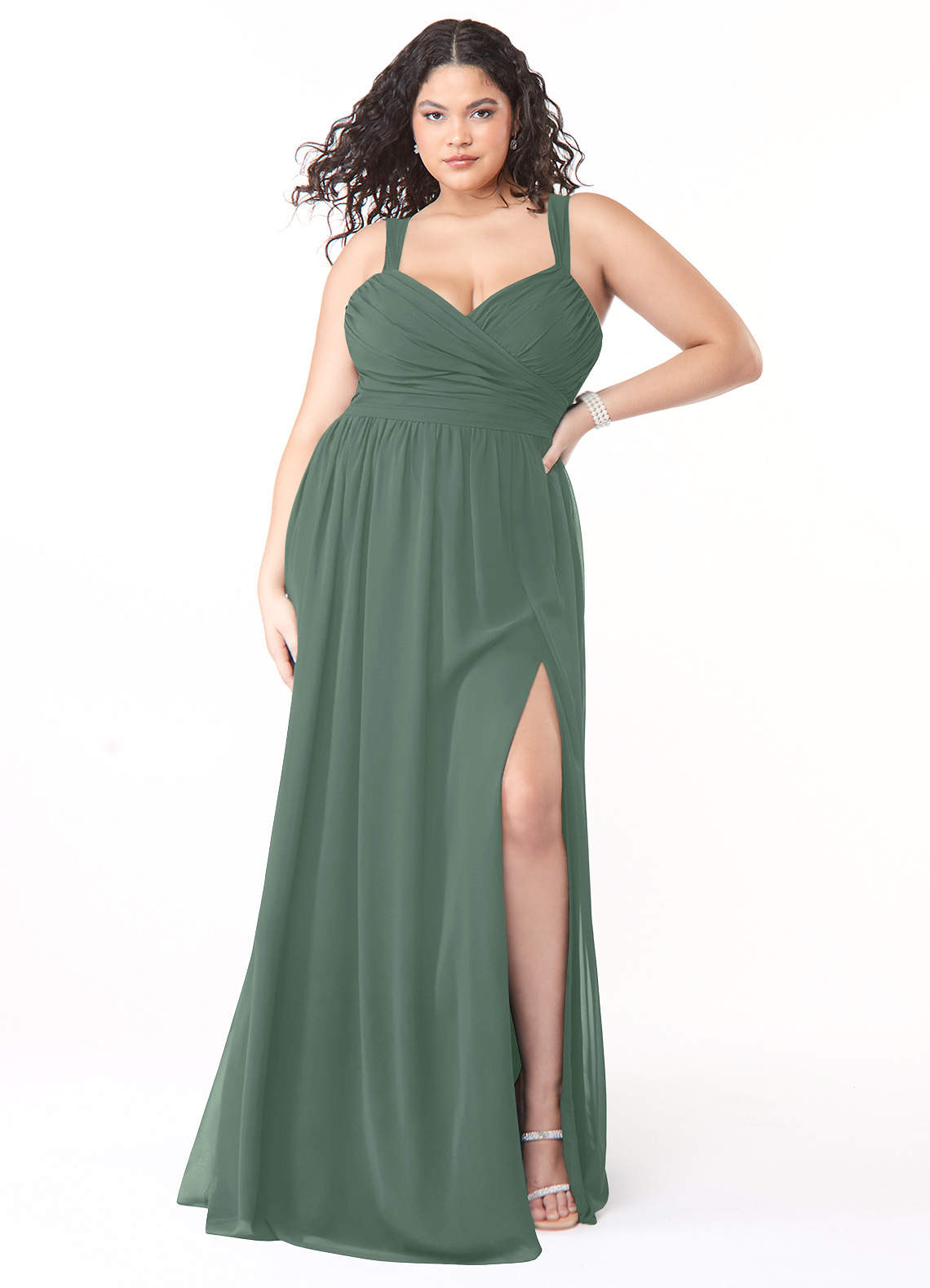azazie eucalyptus bridesmaid dress Azazie Plus Size A-Line Square Neck Floor-Length Chiffon Bridesmaid Dresses