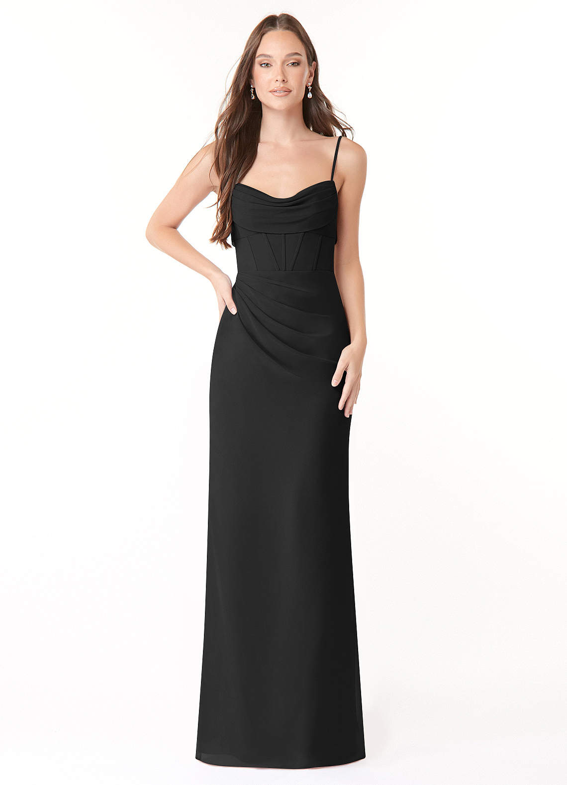 Black Strapless Bridesmaid Dress