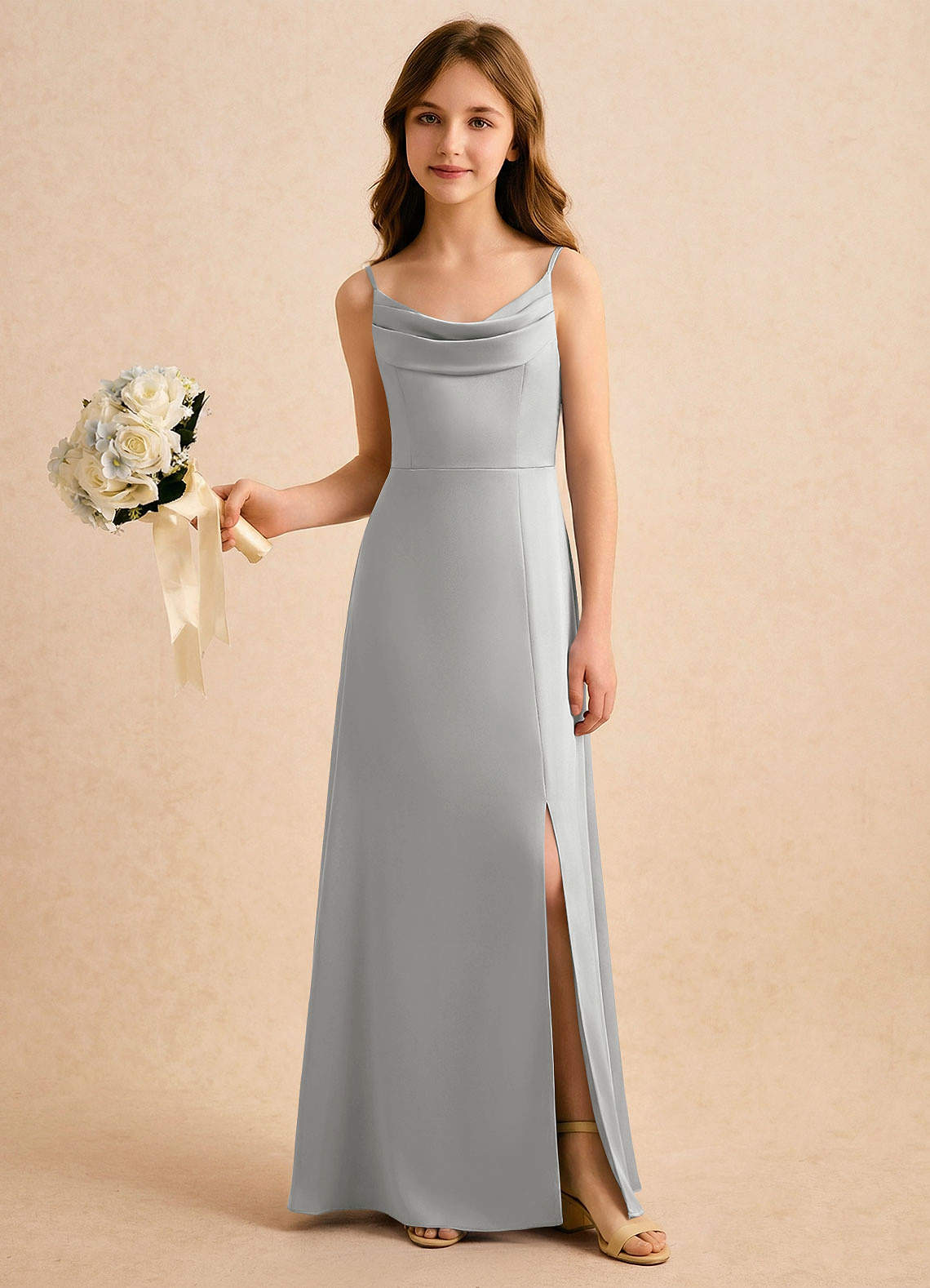 silver flower girl dresses Party / Flower Girl Dress (9038) Dusty Rose / 6