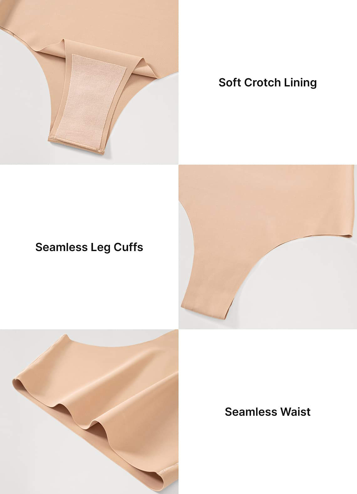front High Waist Tummy Control Seamless Thongs