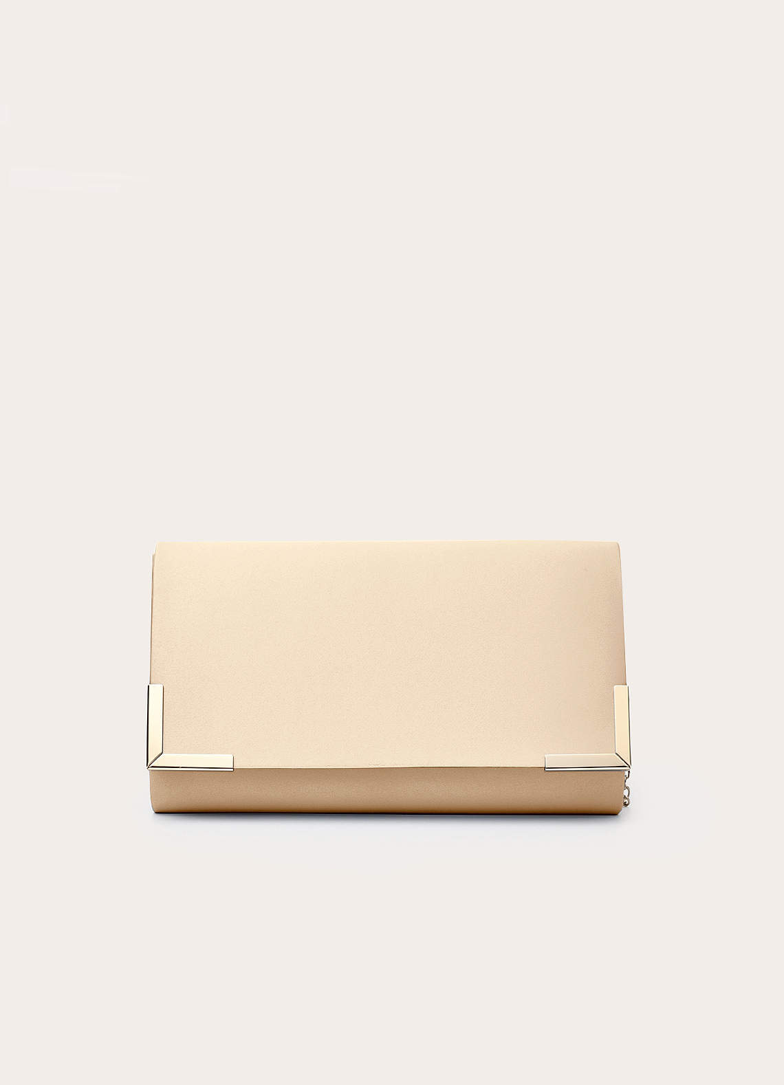 front Matching Color Matte Satin Envelope Clutch Bag