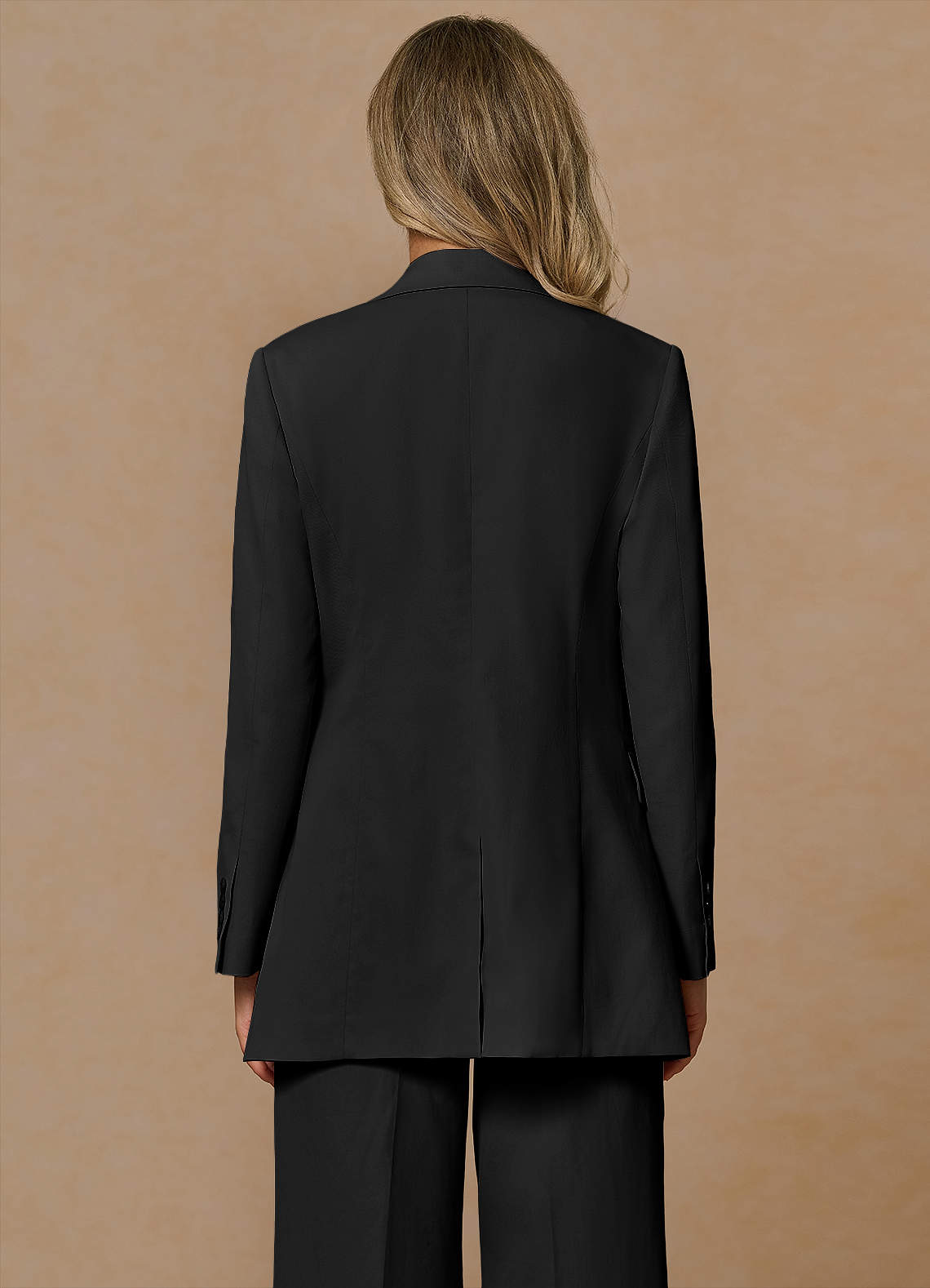 front Margaret Black Cotton Linen Blend Blazer