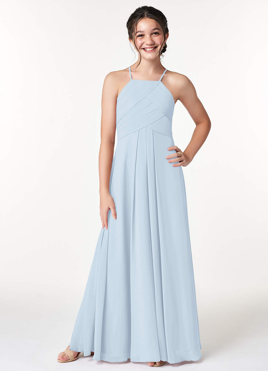 Azazie Ginger Junior Bridesmaid Dress in Mist | Azazie