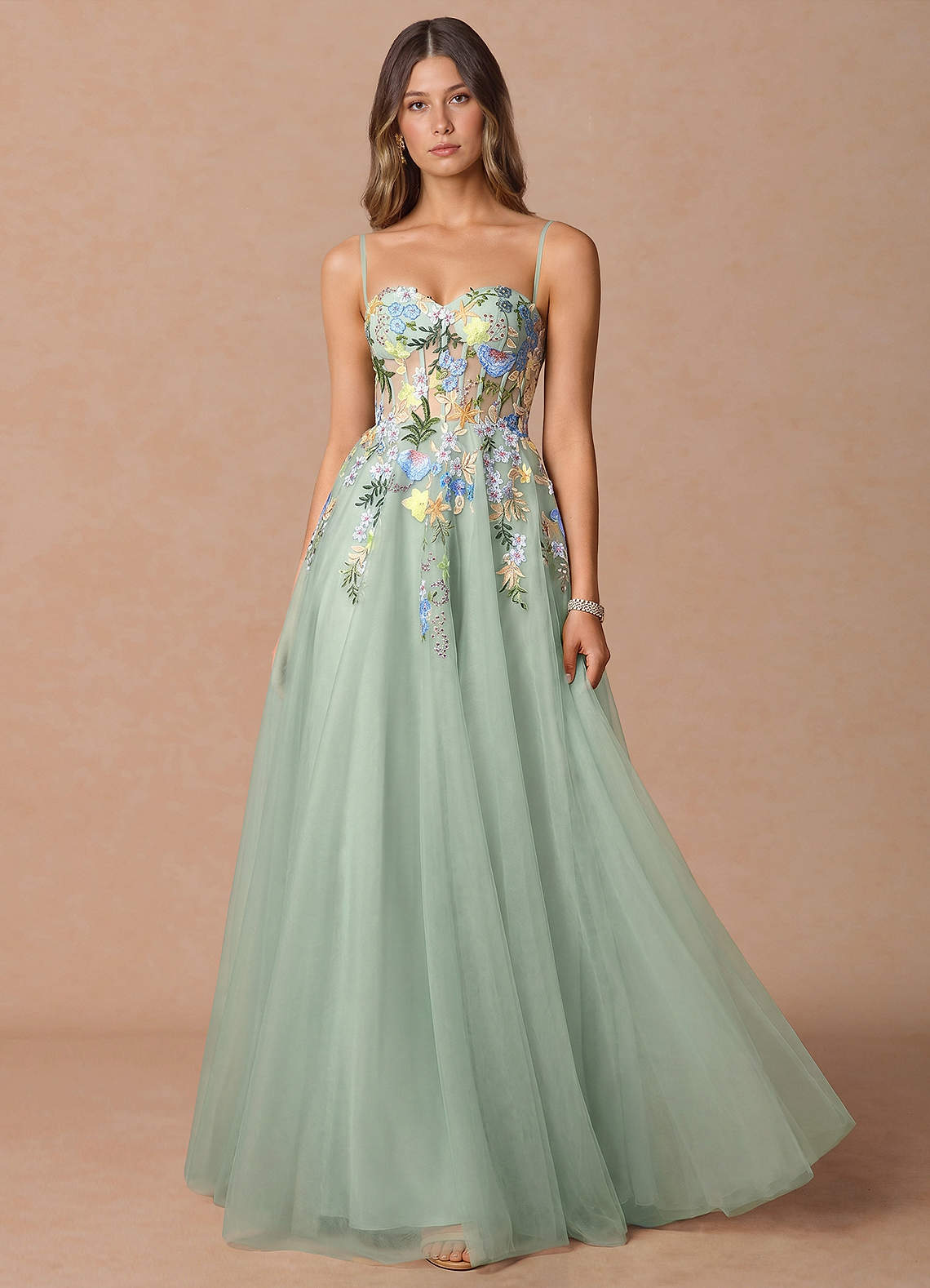 pistachio green formal dress Iverine Pistachio Multi Maxi Dress
