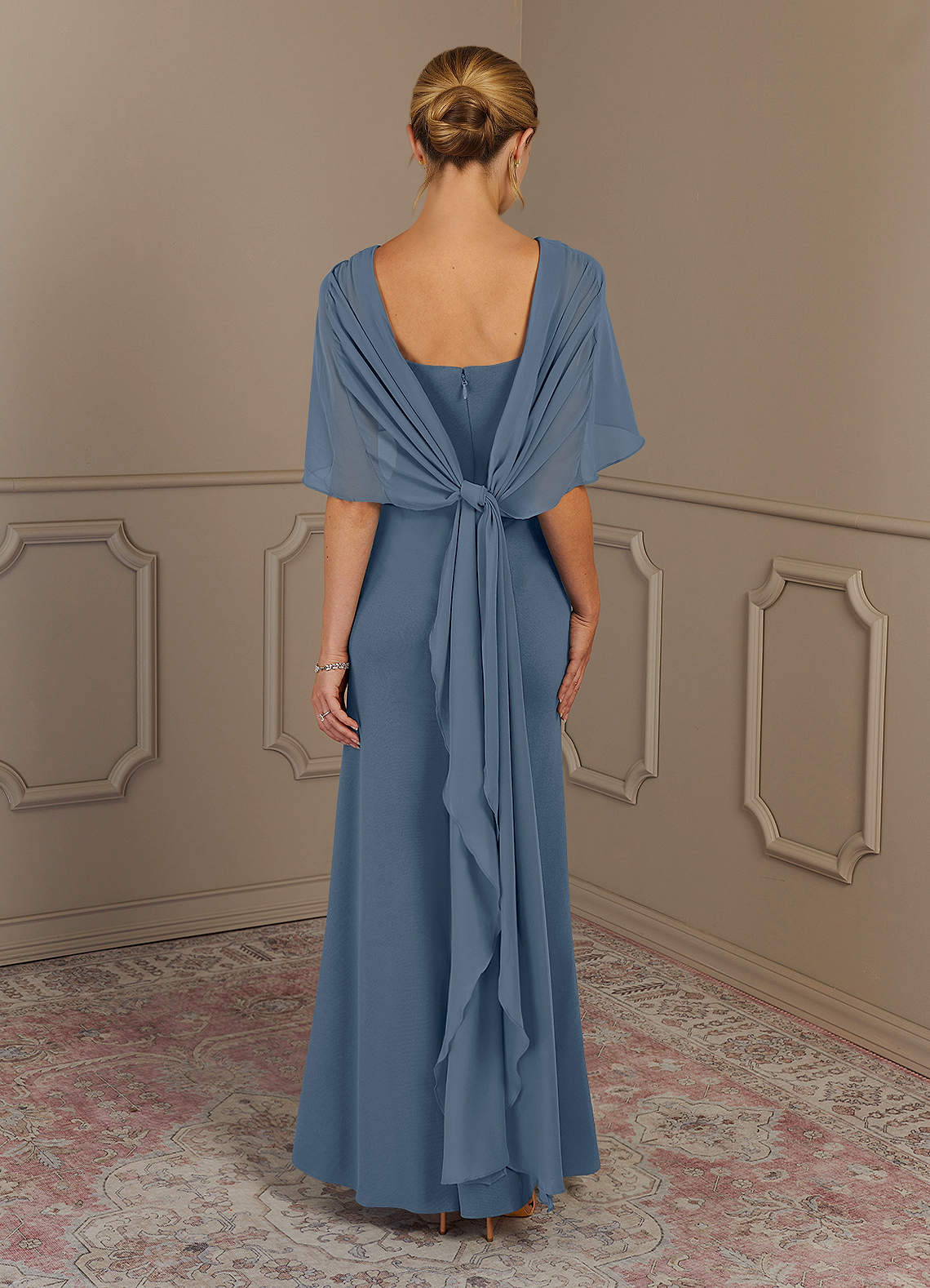 Azazie Dion Mother of the Bride Dresses Twilight Sheath Scoop Stretch Crepe Dress image5