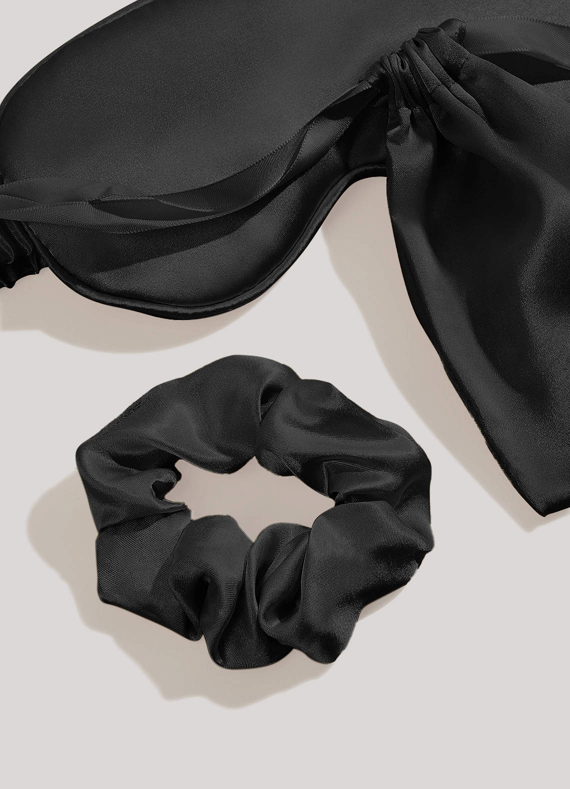 front Set de coletero de satén y mascarilla para ojos