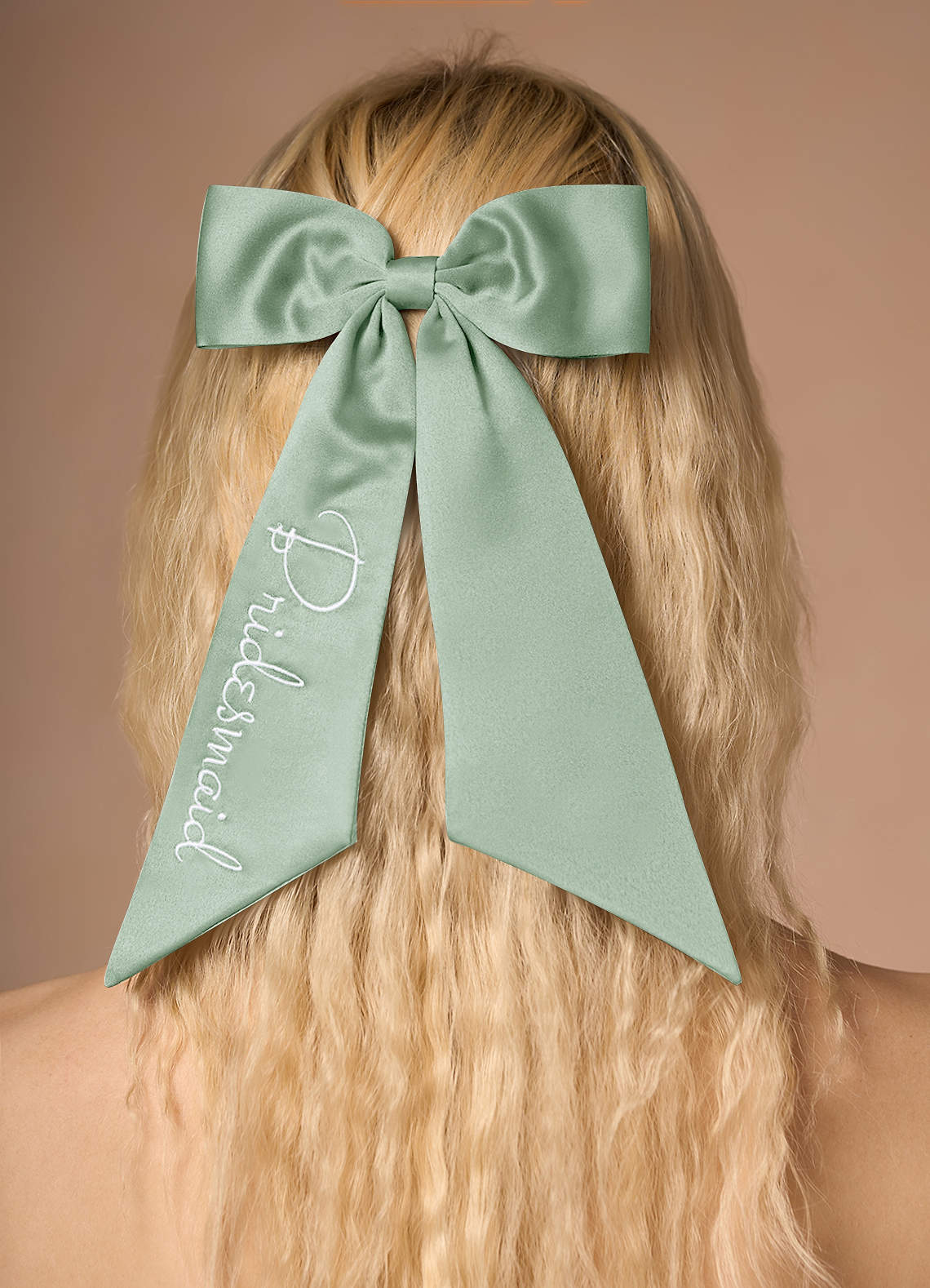 front Personalized Embroidered Matching Color Hair Bows