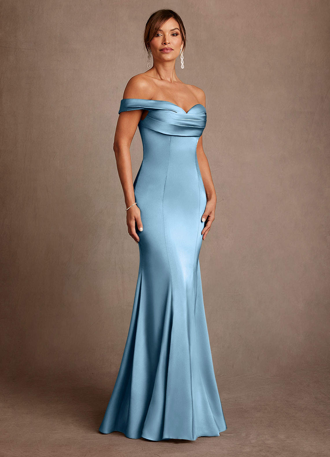 navy blue bridesmaid dresses modest Adora 3203 Prom Long Mermaid Sequin Print Formal Dress – The Dress Outlet main image 0