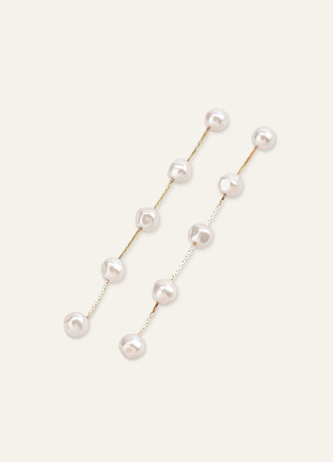 front Vintage Pearl Tassel Earrings