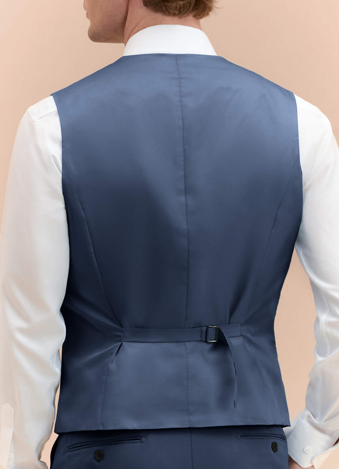 front James Dark Navy Structured Stretch Suit Vest
